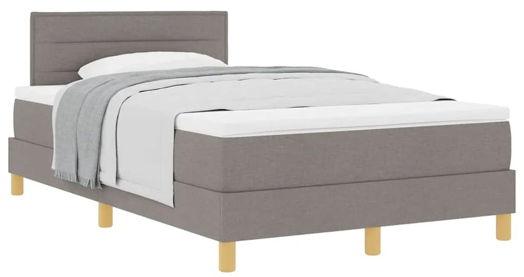 Cama Box Spring com Colchão Taupe 120x200 cm Tecido