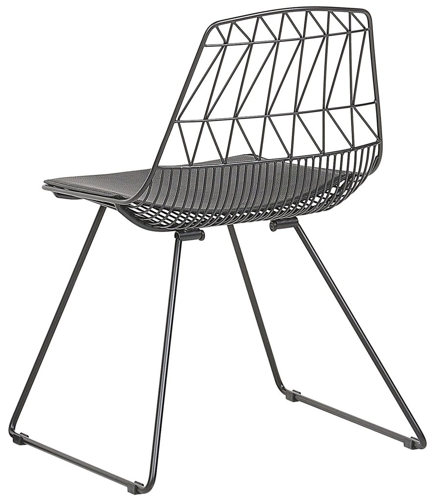 Conjunto de 2 cadeiras em metal preto HARLAN Beliani