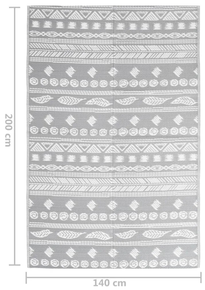 Tapete de exterior 140x200 cm ARAKIL PP cinzento