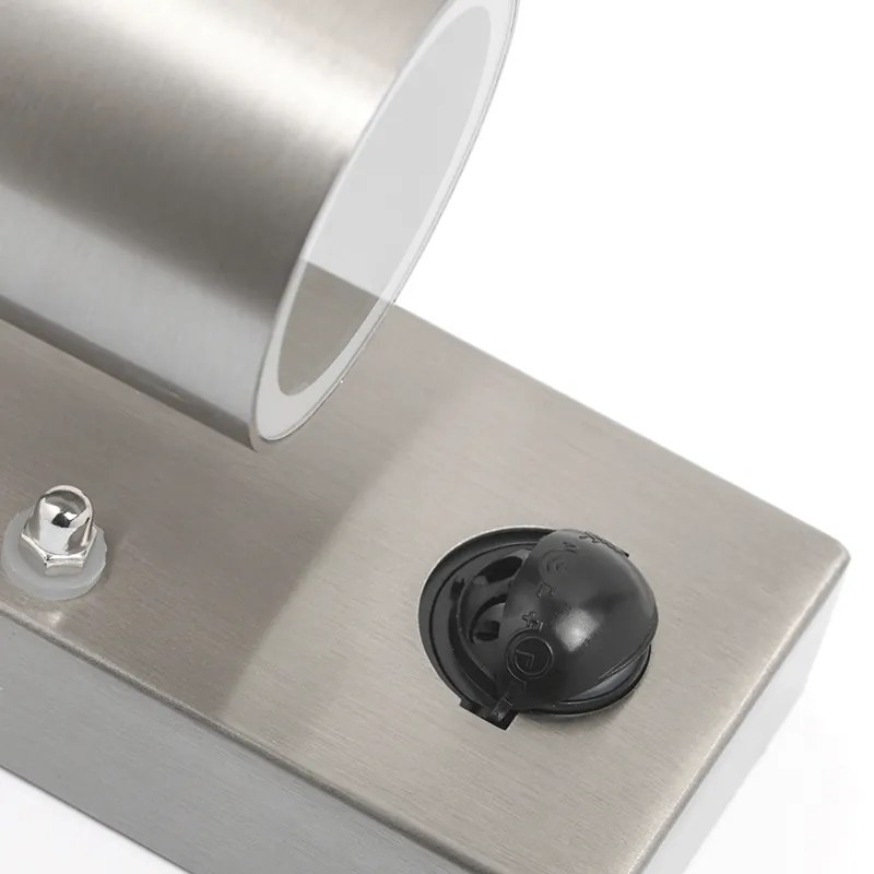 Candeeiro de parede exterior em aço IP44 com sensor de movimento - Solo