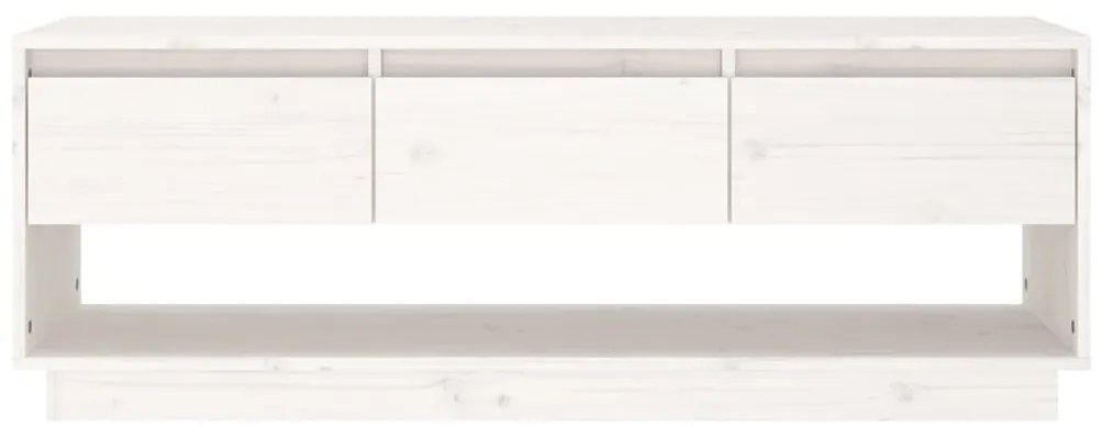 Móvel de TV 110,5x34x40 cm madeira de pinho maciça branco