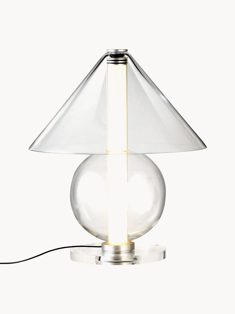 Mouth-blown LED table lamp Fragile, dimmable