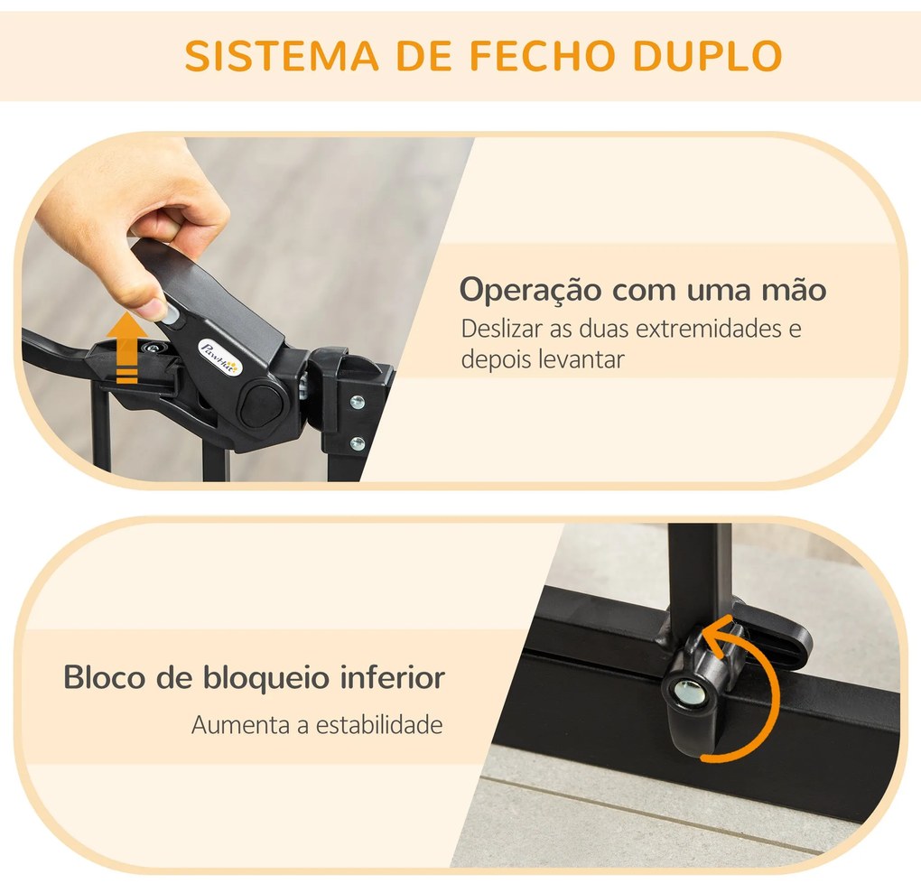 PawHut Barreira de Segurança para Cães com Porta Pequena Barreira para