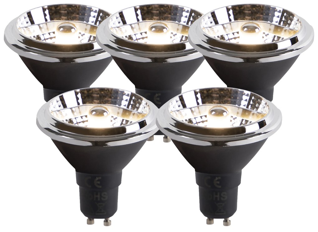Conjunto de 5 Lâmpadas LED GU10 AR70 6W 380lm 3000K