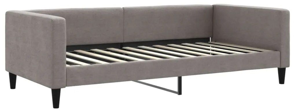 Sofá-cama com colchão 100x200 cm tecido cinzento-acastanhado