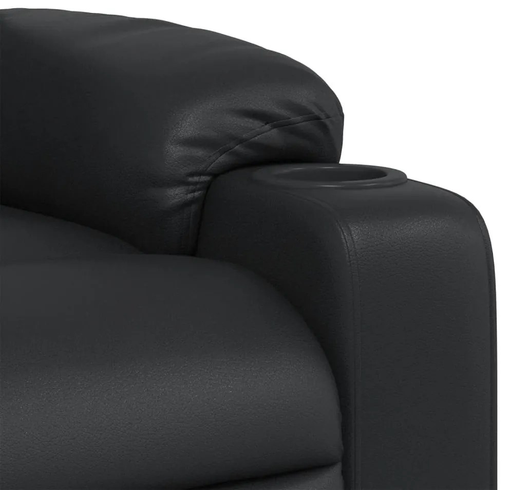 Poltrona de massagens reclinável couro artificial preto