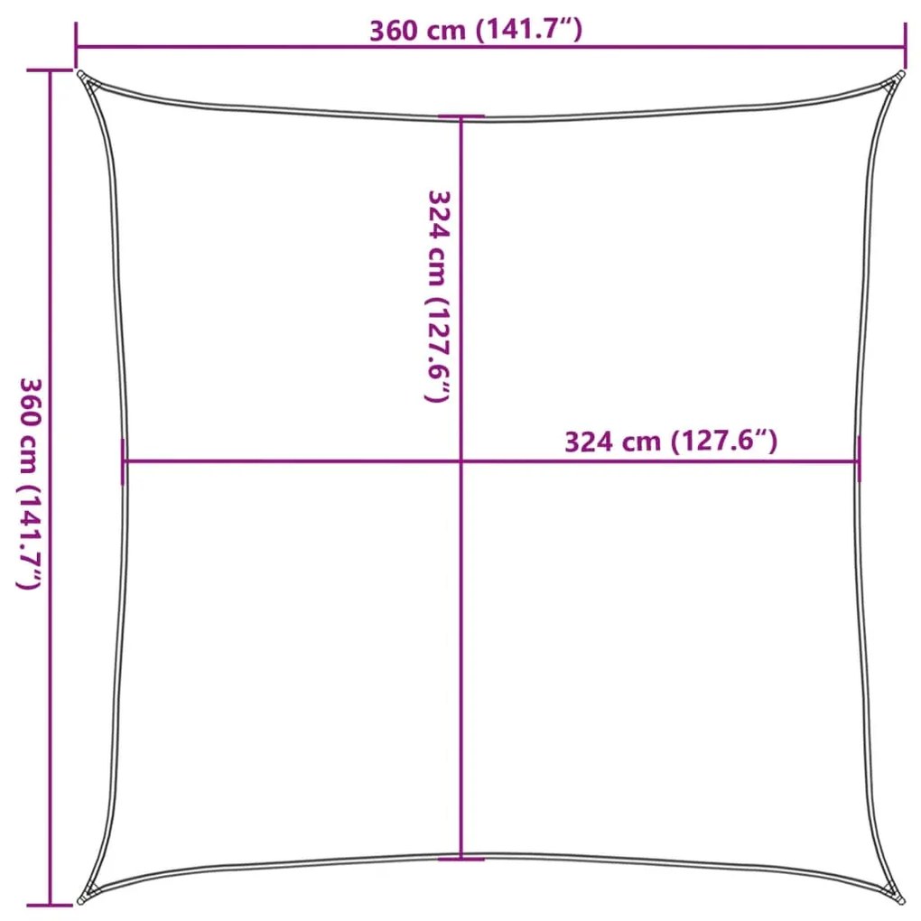 Para-sol estilo vela 160 g/m² 3,6x3,6 m PEAD amarelo