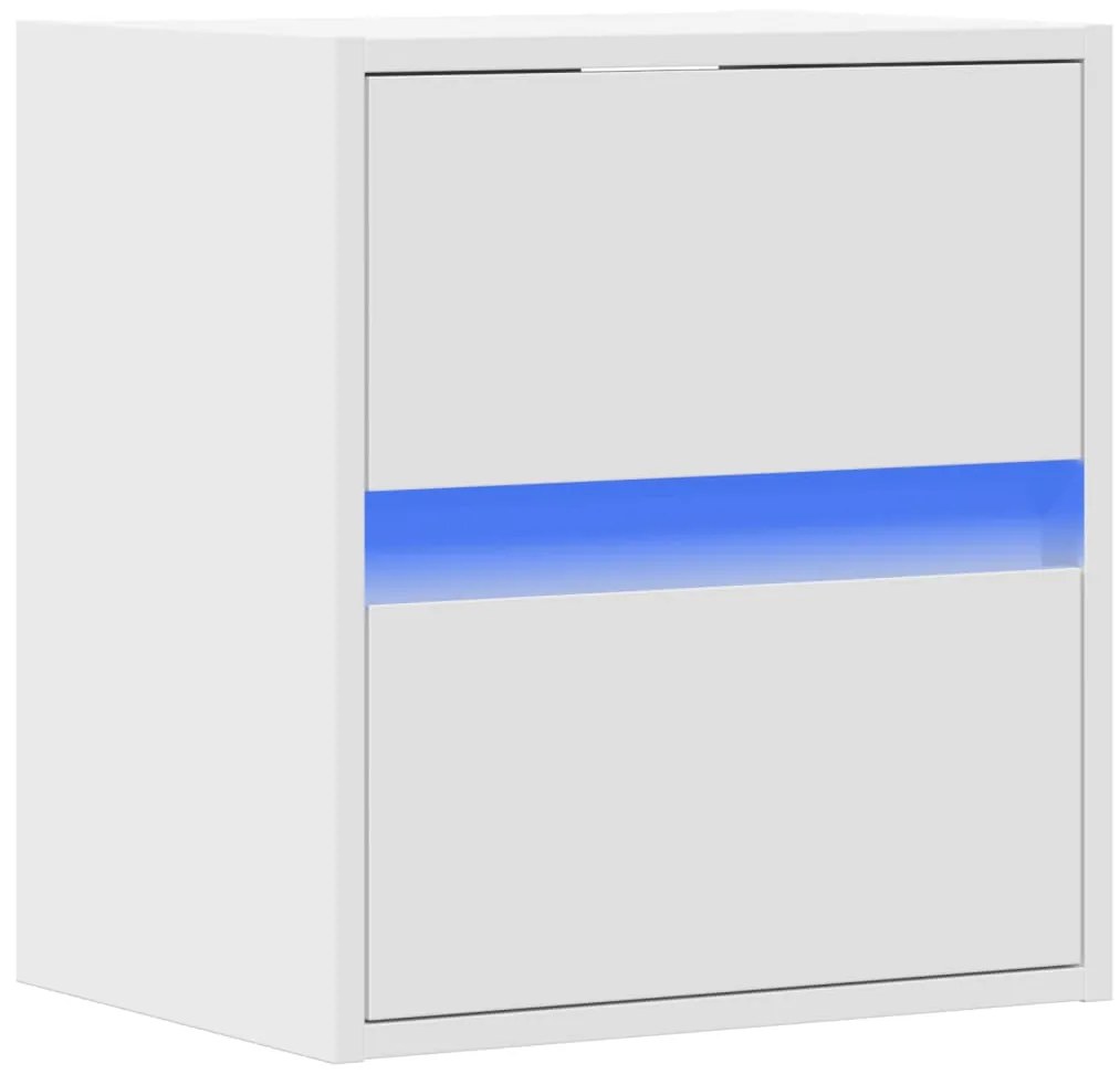 Móvel de parede para TV com luzes LED 41x31x45 cm branco