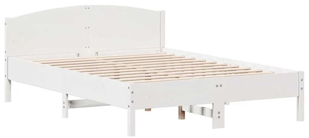 Cama sem colchão 150x200 cm madeira de pinho maciça branco