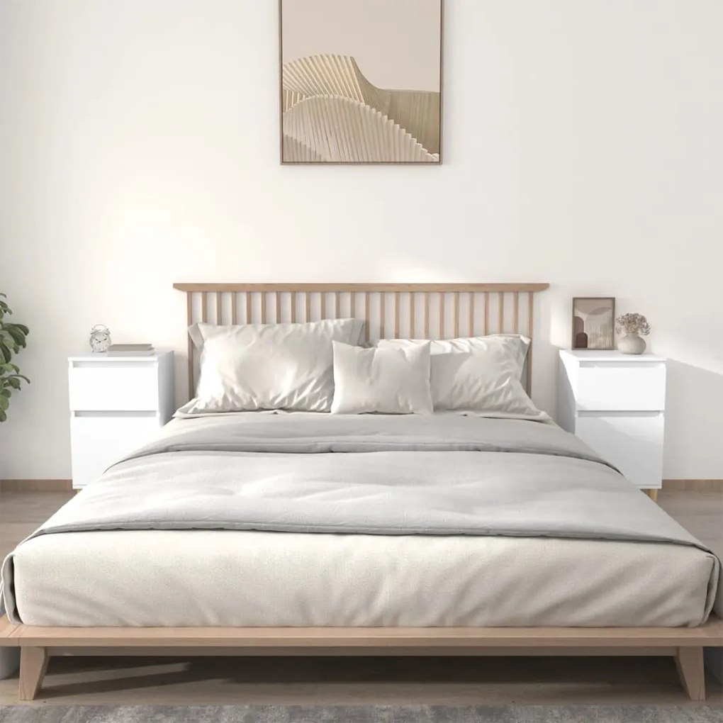 vidaXL Mesas de cabeceira 2 pcs 40x35x70 cm branco