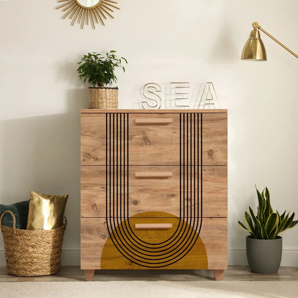 Cômoda Leva Gravis – Pinho Atlântico – 80x95x43 cm