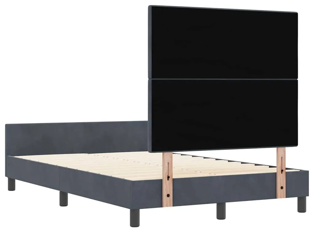 Estrutura de Cama vidaXL Cinza Escuro 120x190 cm Veludo