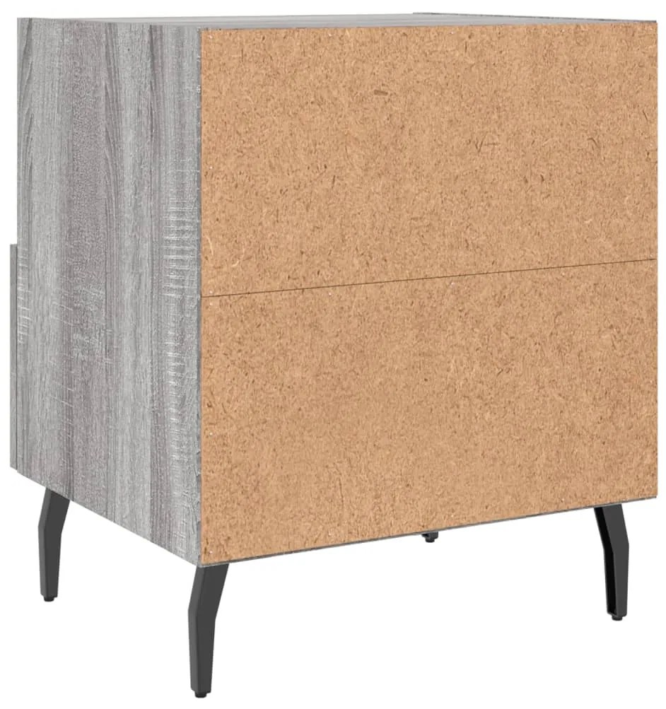 Mesas de cabeceira 2 pcs derivados de madeira sonoma cinza