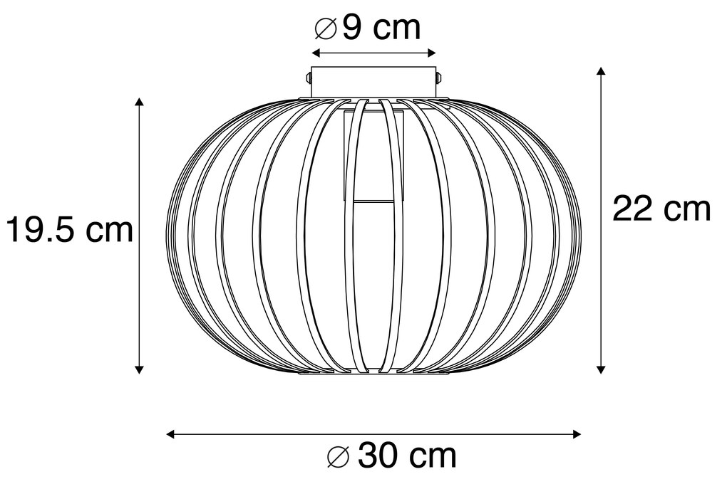 Candeeiro de teto design preto 30 cm - JOHANNA Design