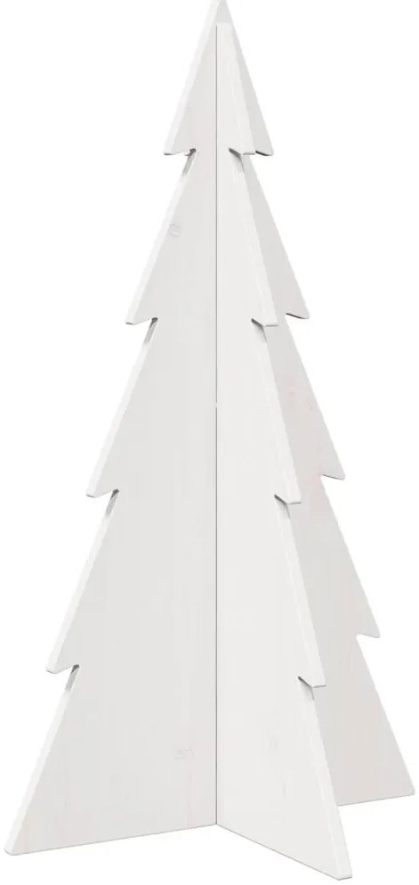 Árvore Natal decorativa 80 cm madeira de pinho maciça branco