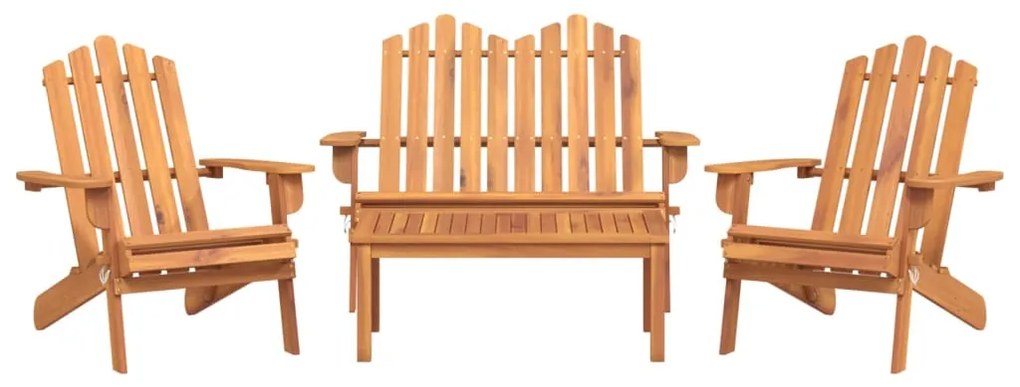 4 pcs conjunto lounge de jardim Adirondack acácia maciça