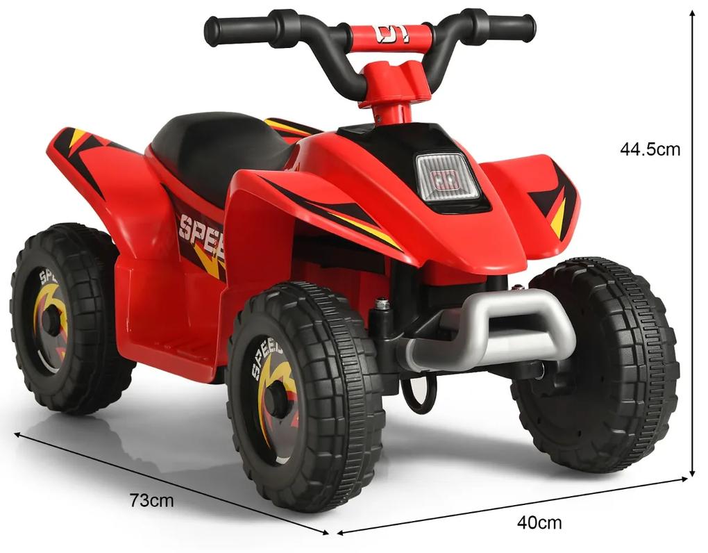 Moto 4 para crianças veículo eletrico com design moderno 73 x 40 x 44,5 cm Vermelho