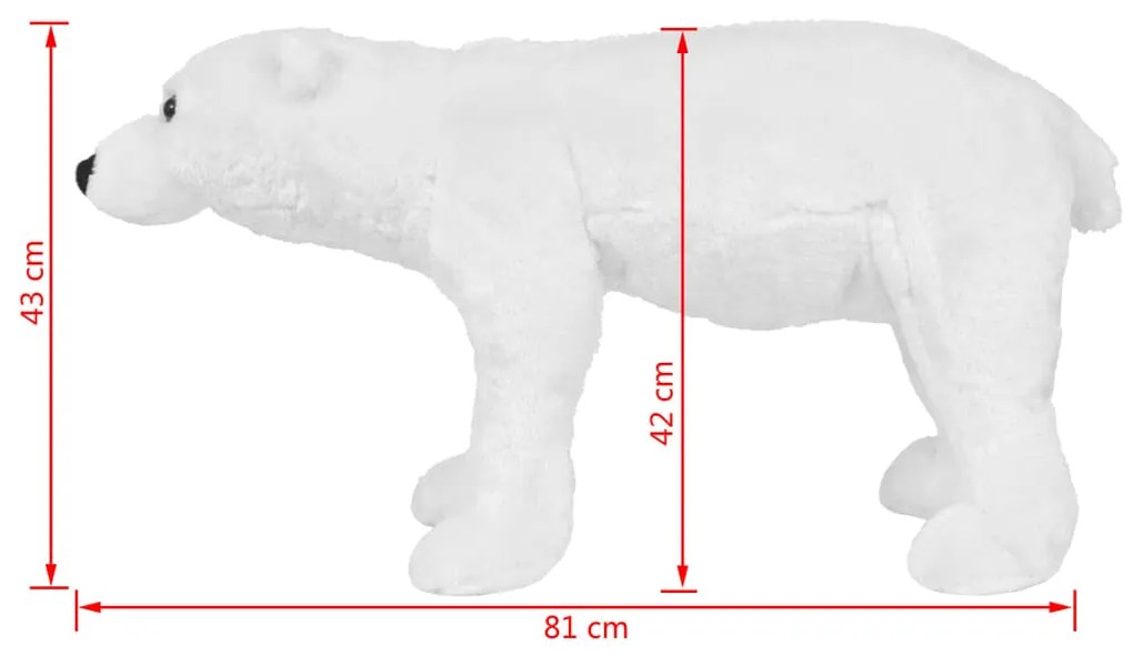 Brinquedo de montar urso polar peluche branco XXL