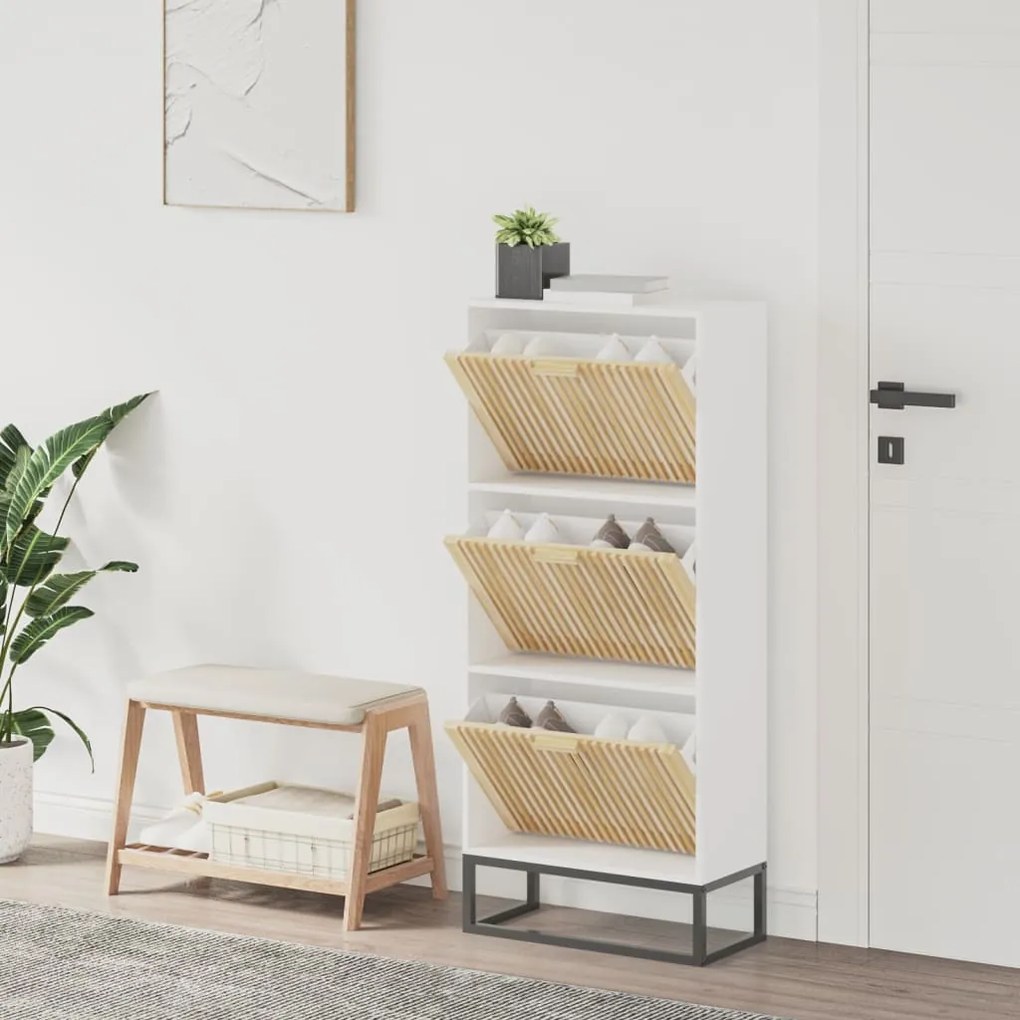 vidaXL Sapateira 52x25x120 cm derivados de madeira branco