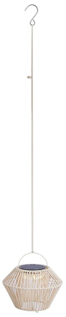 Candeeiro de mesa boémio bege com LED regulável em 3 níveis IP54 recarregável por energia solar - Duco