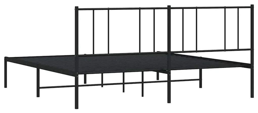 Estrutura de cama com cabeceira 193x203 cm metal preto