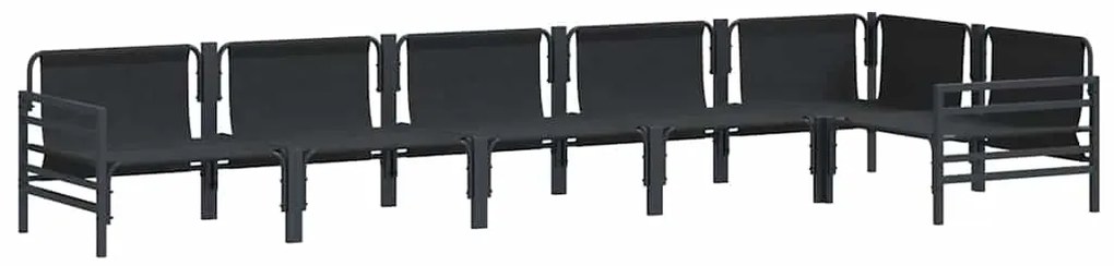 Conjunto de Sofá de Jardim 6 pcs Cinzento-escuro Aço