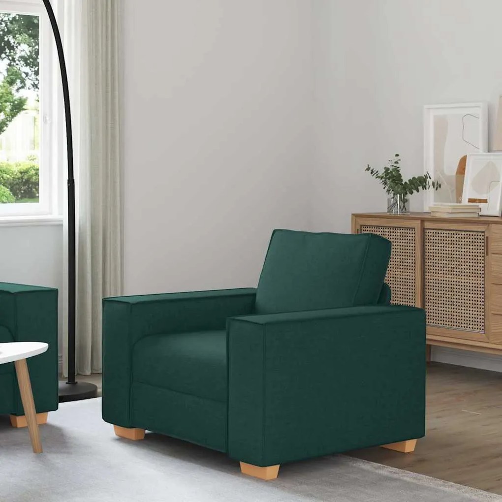 Sofá-cadeira Verde Escuro 60 cm Tecido