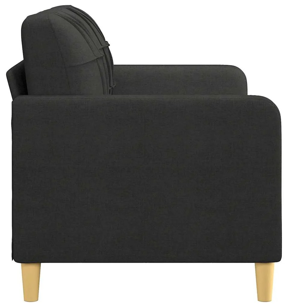 Sofá de 2 lugares tecido 140 cm preto