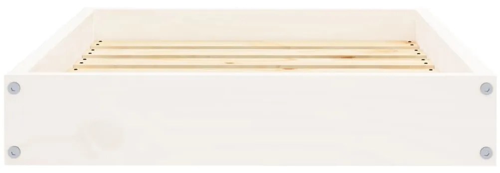 Cama para cães 61,5x49x9 cm madeira de pinho maciça branco