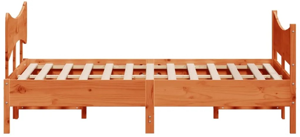 Cama sem colchão 160x200 cm madeira pinho maciço castanho-mel