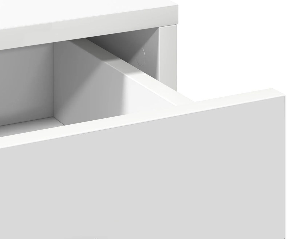 Conjunto de Mesa de Maquiagem com LED Madeira Branca