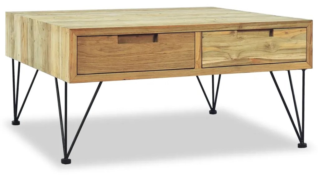 vidaXL Mesa de centro em teca maciça 80x80x40 cm