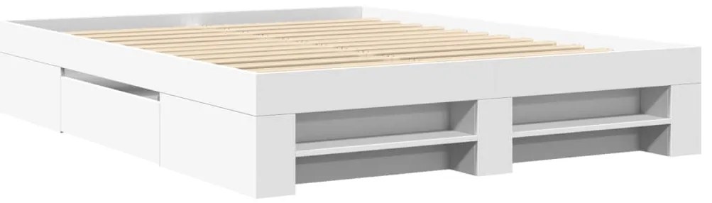 Estrutura de cama 150x200 cm derivados de madeira branco