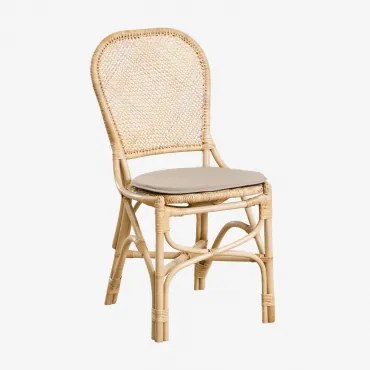 Cadeira De Jardim De Vime Zariel Natural & Castanho Areia - Sklum