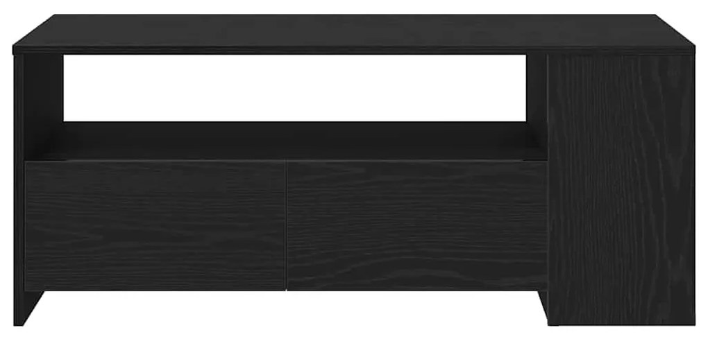 Mesa de Café Preta de Carvalho 102x55x43,5 cm Feita de Madeira Engenhe