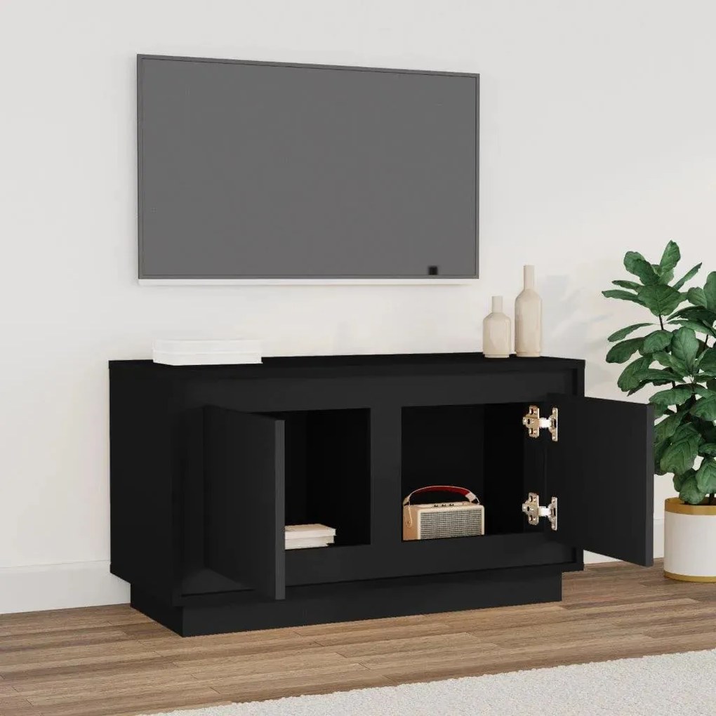 Móvel de TV 80x35x45 cm derivados de madeira preto