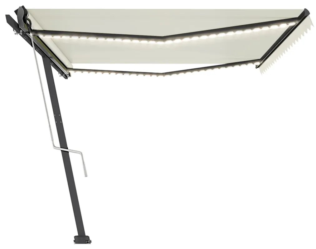 Toldo automático com LED e sensor de vento 500x350 cm cor creme