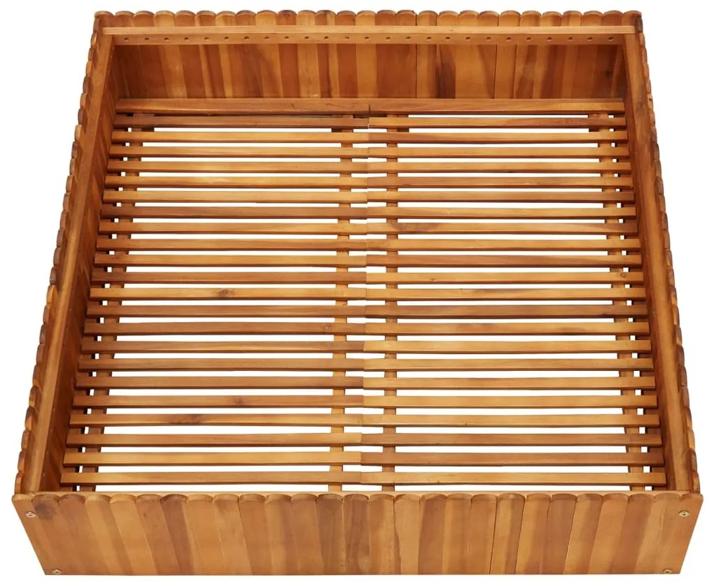Vaso/floreira de jardim 100x100x25 cm madeira de acácia maciça