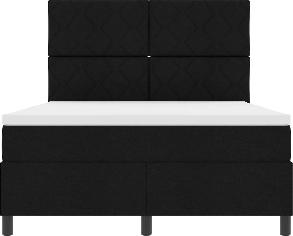 vidaXL Cama Box com colchão com led Preto 160 x 200 cm tecido