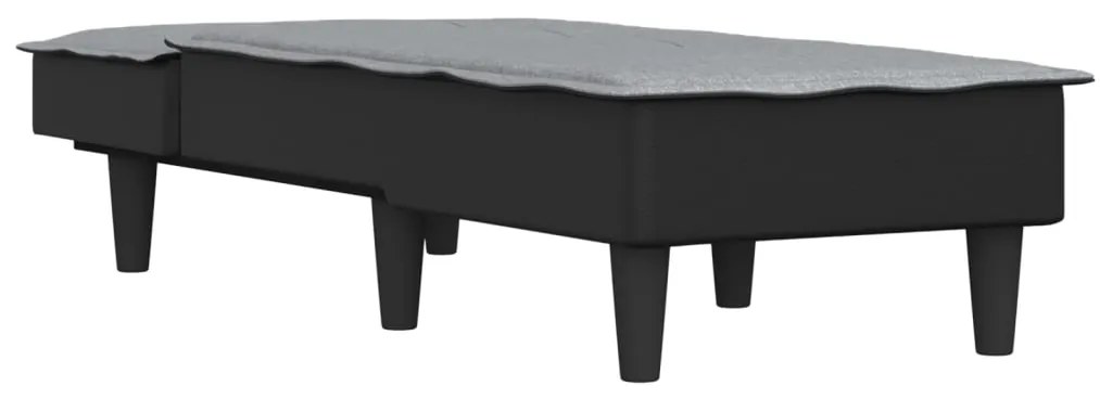 Chaise longue tecido cinzento-claro