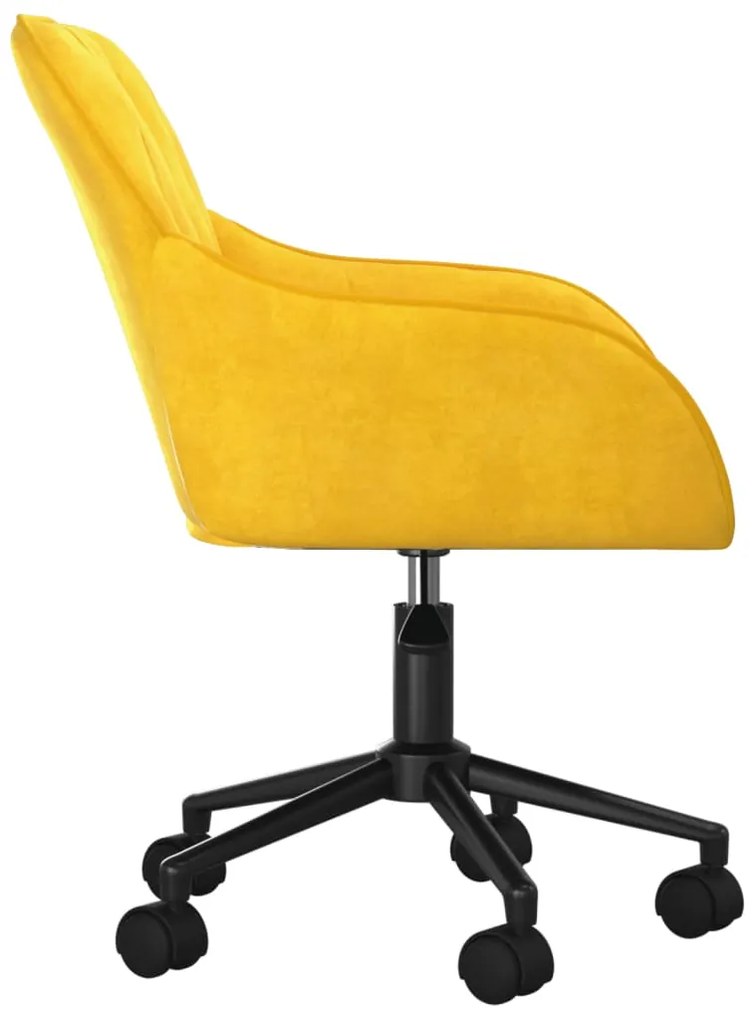 Cadeiras de jantar giratórias 2 pcs veludo amarelo