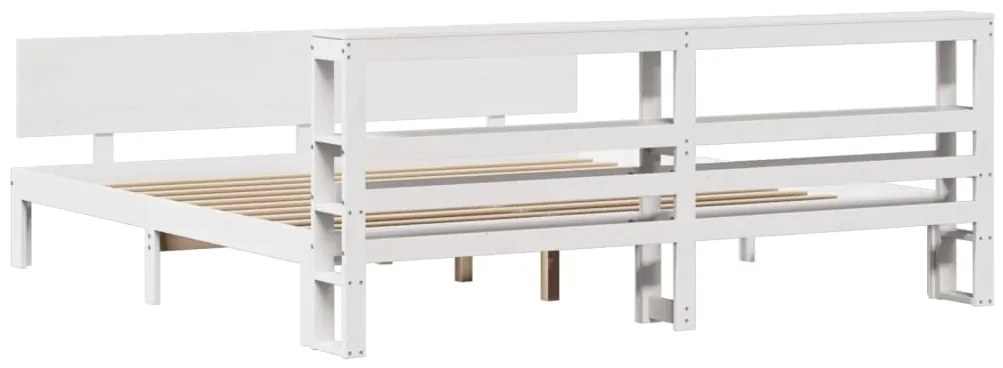 Estrutura de cama c/ cabeceira sem colchão 180x200 cm branco
