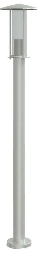 Candeeiro de chão para exterior 3 pcs 100 cm aço inox. prateado