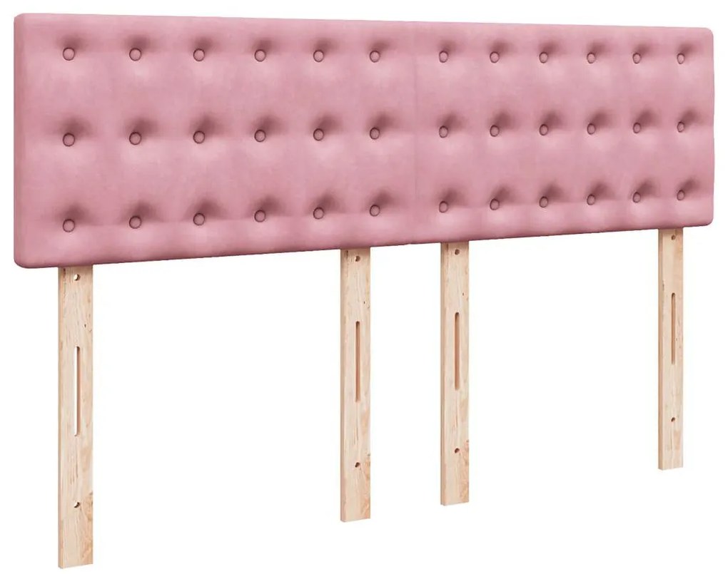 Cama com molas/colchão 160x200 cm veludo rosa
