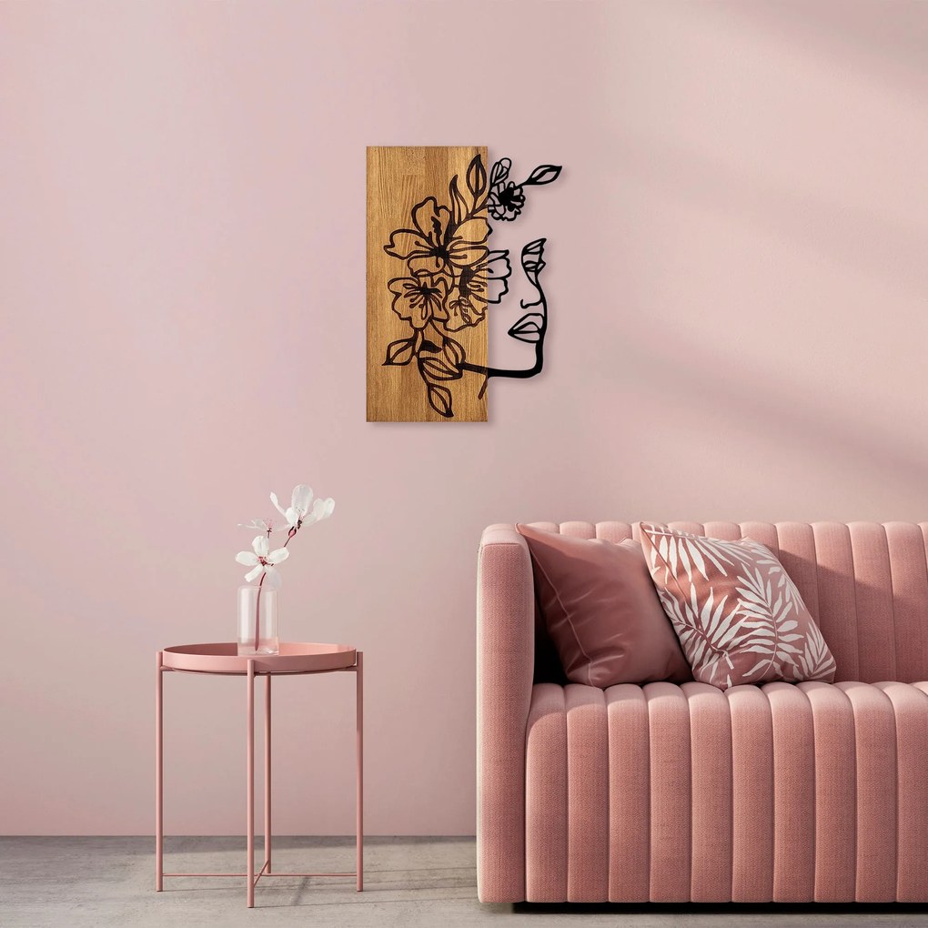 Acessório Decorativo de Parede Woman Floral Face – Nogueira Preta – 41