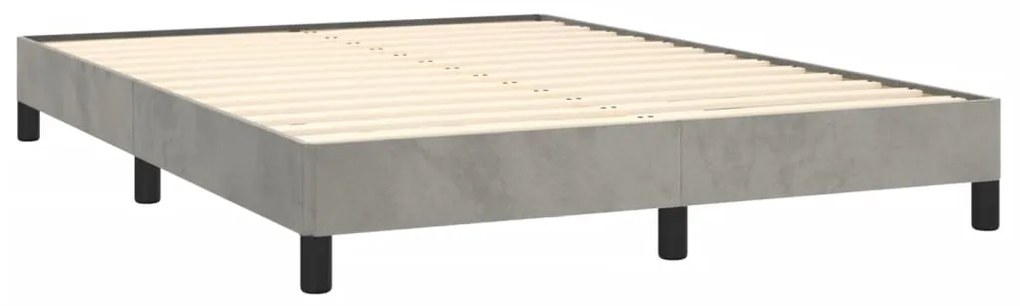 Estrutura de cama sem colchão 140x200 cm veludo cinzento-claro