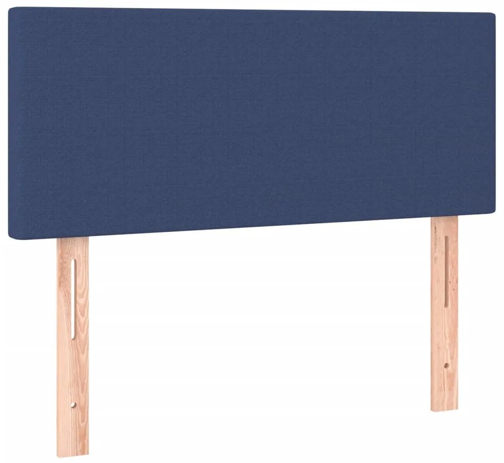 Cama box spring c/ colchão e LED 80x200 cm tecido azul