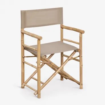 Cadeira De Diretor Dobrável De Jardim Em Bambu Woody Moka Brown - Sklum