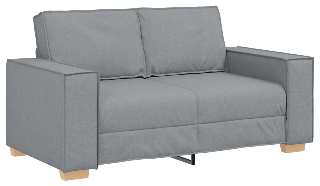 Conjunto de Sofá 3 Peças com Almofadas Cinza Claro