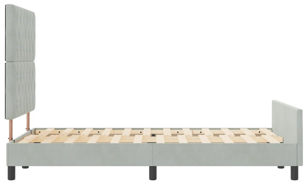 Cama vidaXL Cinza Claro 120x190 cm Veludo